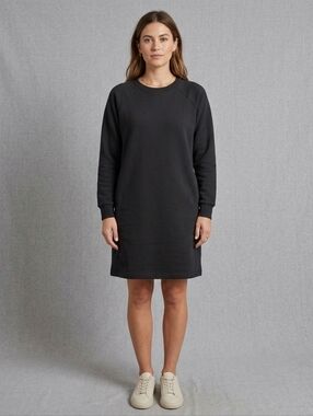 Pact Black Organic Cotton Blend Clothing Sweatshirt Dress W Brushed Fleece Inter